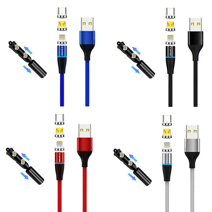 12代 3in1 マグネット充電ケーブル 1m 急速充電 マグネット 端子 スマホ 充電器 コネクタ iPhone13 アンドロイド マルチ 充電 ライトニング タイプc type-c microUSB 変換コネクタ