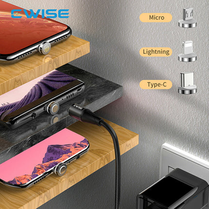 [選べる4色 1m×2本セット] 12代 3in1 マグネット充電ケーブル 急速充電 マグネット 充電ケーブル 急速 スマホ 充電器 コネクタ iPhone 12 アンドロイド マルチ セット 充電 Lightning ライトニング タイプc