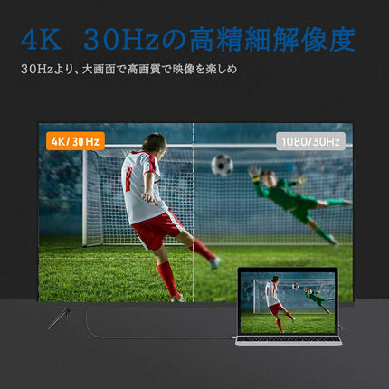 USB Type-C to HDMI 変換 ケーブル 1.8m サンダーボルト hdmiケーブル typec 変換アダプター スマホ 変換ケーブル typec HDMI [ iMac MacBook Mac Book Pro Air mini iPad Pro Dell XPS Chromebook Pixel Galaxy など対応 ] [ 4K30hz ]