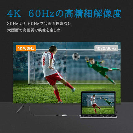 typec hdmi 変換アダプター [ 4K 解像度 c ] USB Type-C to HDMI 変換 アダプタ ケーブル アダプター タイプc type c アダプターケーブル typec HDMI メス [ macbook pro air / iMac / Chromebook / Galaxy 対応 ]