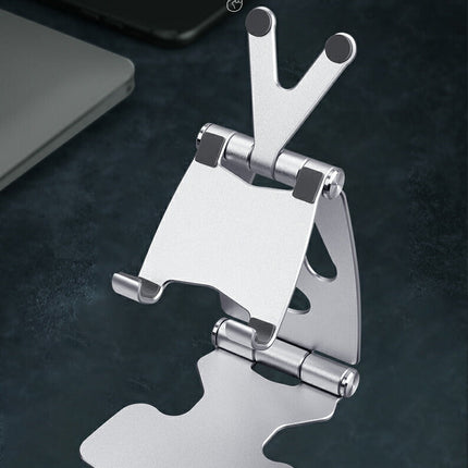 スマホスタンド 卓上 ホルダー スタンドホルダー 折りたたみ式 携帯スタンド 滑り止め タブレットスタンド スマホホルダー アルミ製 iPhone/Android Nintendo Switch/Kindleなどに対応【Ewise】