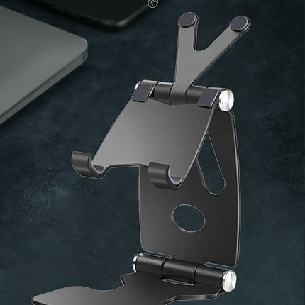 スマホスタンド 卓上 ホルダー スタンドホルダー 折りたたみ式 携帯スタンド 滑り止め タブレットスタンド スマホホルダー アルミ製 iPhone/Android Nintendo Switch/Kindleなどに対応【Ewise】