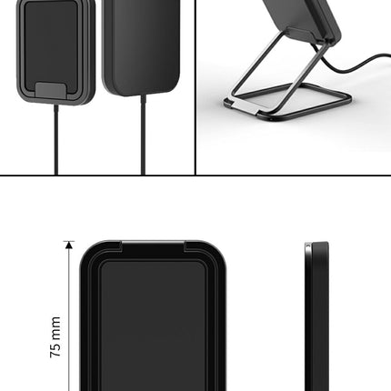 ワイヤレス充電器 iphone 14･13･12 シリーズ対応 「 2in1 スマホスタンド一体型 」 マグセーフ 対応 MagSafe 15W ケーブル 1.5m Qi 急速充電 Airpods 3/2/AirPodsPro 置くだけ充電