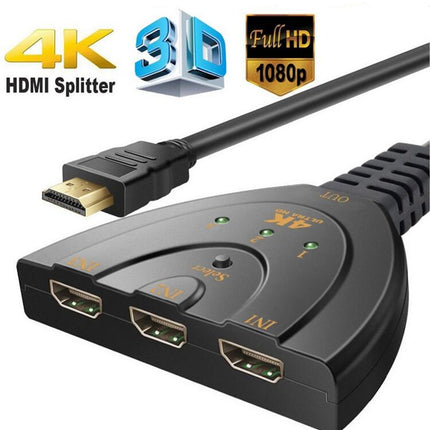 HDMI切替器 HDMIセレクター 3入力1出力 HDMI スイッチャー 分配器 4K テレビ PC ps4Pro HDMI 切り替え スイッチ 三股 3ポート HDMIハブ アダプタ メス オス スマホ モニター 映像 ケーブル同時出力不可 「Ps4非対応」
