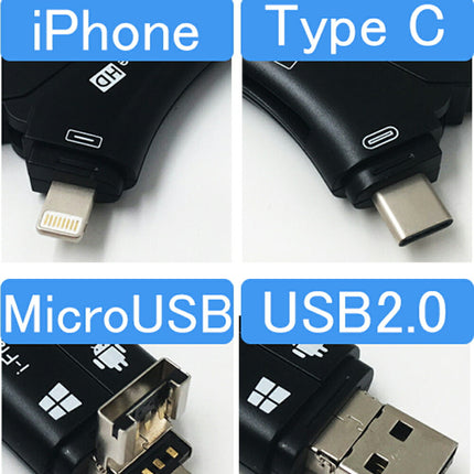 iphone バックアップ スマホ データ移行 SDカードリーダー  SDカードリーダー microSD TypeC Lightning iPad PC Mac カメラリーダー メモリー 高速 音楽 4in1カードリーダー usbタイプc USB メモリ