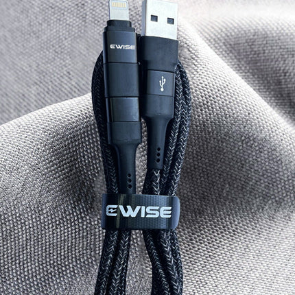 iPhone 充電ケーブル & usb-c ケーブル マルチ「 1本4役 」 typec to lightning 変換 ケーブル 1.2m usb-c & usb-c ケーブル 60W対応 4ini1 マルチ 充電 iphoneケーブル 急速充電