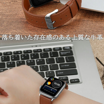 アップルウォッチ バンド ベルト apple watch バンド 裏面防水素材 series 8,7,6,SE,5,4,3,2,1 革 レザー 本革 38mm 40mm 41mm 42mm 44mm 45mm スリム applewatch8 applewatch7 applewatch6 メンズ レディース