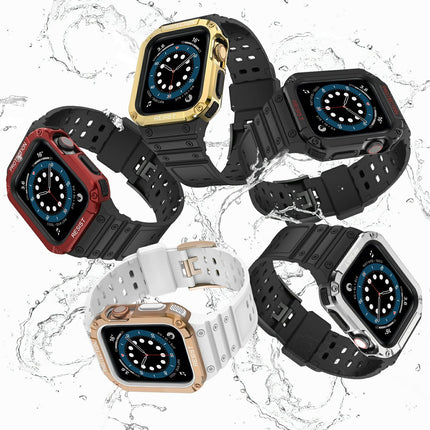 【全機種対応】【Ewise】 Apple Watch バンド Series 8 / 7 45mm / 44mm / 42mm  一体型 ケース カバー アップルウォッチ 耐衝撃 PC + TPU 二重構造 スポーツバンド 衝撃 吸収 傷防止 Series 7 / SE/ 6 / 5 / 4