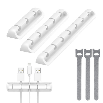 ケーブルホルダー ケーブル整理 ケーブル クリップ ケーブル収納 ケーブル 収納 3+5+7ポート+収束バンド3本セット 固定 シリコン グッズ 机上 アイテム 整頓 壁 Ewise