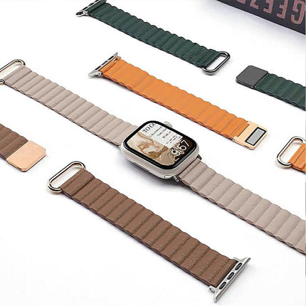 【マグネットレザーバンド】 アップルウォッチ バンド 革 くすみカラー 全機種対応 バンド かわいい 本革 レザー 「 15カラー」 38mm 40mm 41mm 42mm 44mm 45mm apple watch 8 SE2 7 SE 6 5 4 3 バンド