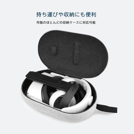 【KIWI design 日本正規代理店】Meta/Oculus Quest 2 ヘッドセット VRゴーグル ストラップ エリートストラップ 代替品 52度 フリップ可能なヒンジデザイン 簡単クリーニング フィットダイアル調整可 ヘッドホン モバイルバッテリー 拡張にも対応