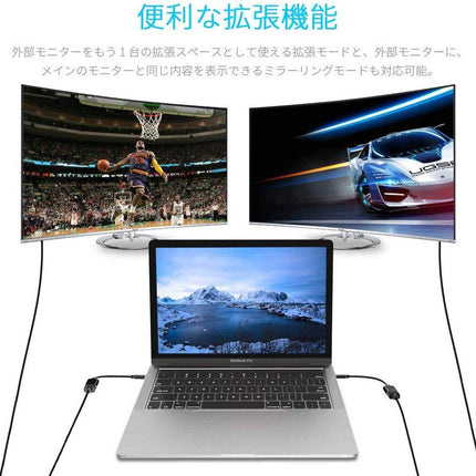 type-c hdmi 変換ケーブル セット HDMI変換 アダプタ + HDMI ケーブル1m  [ 4K/30Hz 高解像度 11.5cm ] USB Type-C to HDMI 変換 アダプタ タイプc hdmi ケーブル 変換アダプター 変換ケーブル typec  [ macbook pro air / chromebook / スマホなど対応 ]