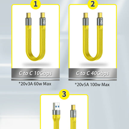 Type c PD 100w 60w 36w 短い充電ケーブル 40Gbps 10Gbps 映像出力 13cm  USB-A to C モバイルバッテリー 用  3タイプ選べる 急速充電対応 充電ケーブル 旅行や出張、外出時など、手軽に充電ができる