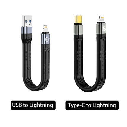 iPhone 用 短い充電ケーブル 13cm / PD 20W対応 USB-C to Lightning モバイルバッテリー 用 13cm 2タイプ選べる PD20W急速充電対応 C-Lightning/USB-Lightning iPhone充電ケーブル 旅行や出張、外出時など、手軽に充電ができる