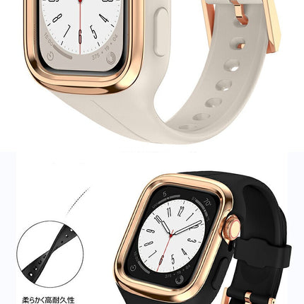 アップルウォッチ バンド カバー レディース Apple Watch ベルト ステンレス 保護ケース アップルウォッチ 9 8 7 6 SE2 5 4 SE 40mm 41mm おしゃれ かわいい スポーツ ループ シリコンバンド 着せ替バンド くすみカラー しなやか