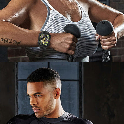 Apple Watch バンド Series 8 / 7 45mm / 44mm / 42mm ケース カバー アップルウォッチ スポーツバンド 一体型 耐衝撃 PC TPU 二重構造 落下 衝撃 吸収 耐久性 傷防止 Series 8 / SE/Series 7 / Series 6 / Series 5 対応