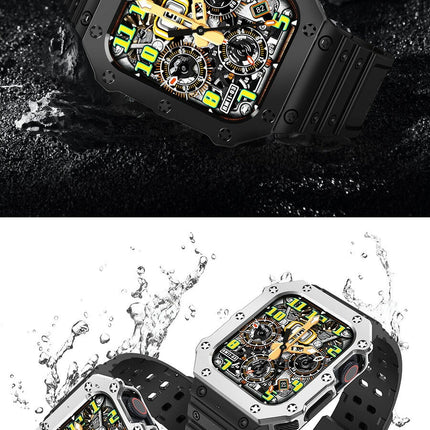 Apple Watch バンド Series 8 / 7 45mm / 44mm / 42mm ケース カバー アップルウォッチ スポーツバンド 一体型 耐衝撃 PC TPU 二重構造 落下 衝撃 吸収 耐久性 傷防止 Series 8 / SE/Series 7 / Series 6 / Series 5 対応