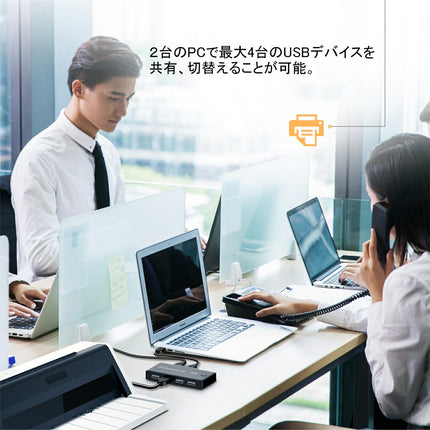 USB切替器 USB 4ポートセレクター PC2台切替 分配器 KVM アダプタ 切替機 切り替え コネクタ スイッチャー