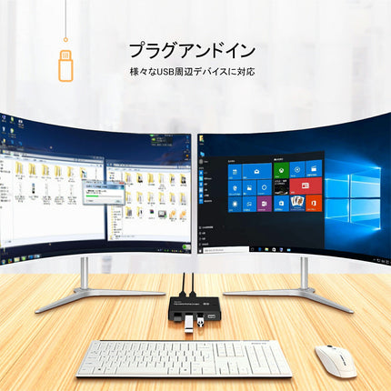 USB切替器 USB 4ポートセレクター PC2台切替 分配器 KVM アダプタ 切替機 切り替え コネクタ スイッチャー
