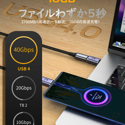 USB4.0 Type-C マグネット 変換アダプター PD充電 100W 40Gbps 転送 8K 映像出力 L字 タイプC Thunderbolt3 対応 データ転送 変換コネクタ USB C 端子 アダプタ 急速充電 USB-C PD スマホ タブレット MacBook パソコン ノートPC