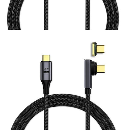 【マグネット端子2個付き】 Type c usb4 マグネット 充電ケーブル usb-c ケーブル サンダーボルト4 対応 ケーブル 2m 100W対応 映像出力 8K@60Hz USB4.0 Type-C マグネット mac pro対応 Thunderbolt 4 対応ケーブル Thunderbolt 3 下位互換