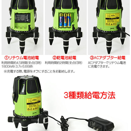 EK-400GJ墨出し器★ PSE認証 一年保証 FUKUDA 福田 フクダ 5ライン グリーンレーザー墨出し器 4方向大矩ライン 4垂直1水平 レーザー墨出し器/レーザー墨出器/レーザーレベル/レーザー水平器/レーザー測定器/墨出し器/レーザー墨/墨だし器/クロスライン