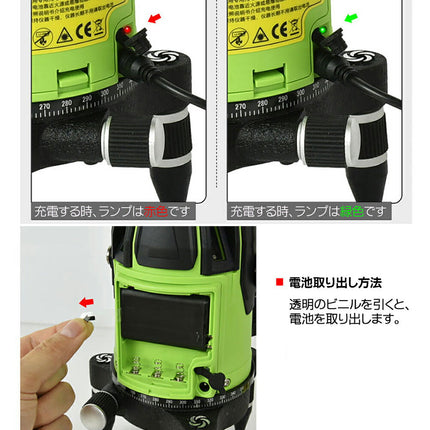 EK-400GJ墨出し器★ PSE認証 一年保証 FUKUDA 福田 フクダ 5ライン グリーンレーザー墨出し器 4方向大矩ライン 4垂直1水平 レーザー墨出し器/レーザー墨出器/レーザーレベル/レーザー水平器/レーザー測定器/墨出し器/レーザー墨/墨だし器/クロスライン