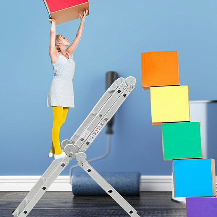 fl 250cm 2.50m 2.5m 折畳はしご 1台9役 最新アップグレード版 ステッププラス  ステップ9 step9 アルミ製 ステップラダー スーパーラダー スタビライザー 梯子 ハシゴ 脚立 足場 踏み台 多機能 多関節 万能 折りたたみ 大掃除 雪おろし 洗車 ガーデニング 伸縮