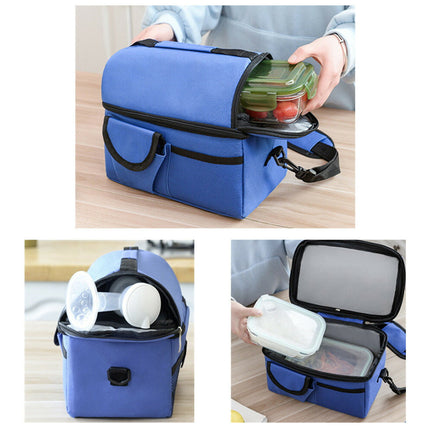 8L 保温バッグ 保冷 軽量 断熱 お弁当箱ボックスバッグ クーラーバッグ アイスクーラー 折りたたみ 2WAY  トート フード ランチ 保冷バッグ ソフトクーラー コンパクト エコバッグ 折り畳み メッシ ュポケット付き   ショルダーベルト トラベルバック