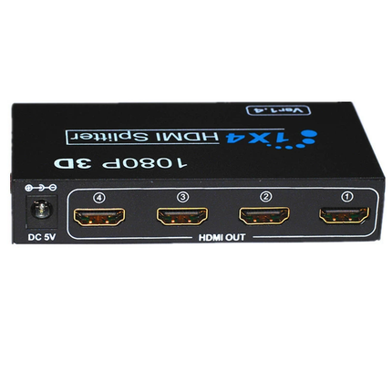 1入力4出力HDMI分配器 1×4 スプリッター  HDMI 4-Port Splitter フルHD HDMI 4分配器 1X4 HDMI Splitter 3D 1080P対応