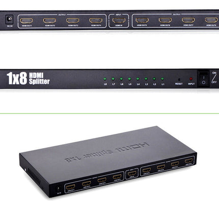 1入力8出力HDMI分配器　 HDMI分配器 1入力8出力 4K 2K対応 3D対応 1080p 8分配 1×8HDMI分配器