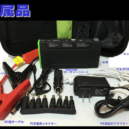 PSE認証 13600mAh 黒 ジャンプスターター カーバッテリー 上がり緊急対応 バッテリーレスキュー 多機能 バッテリー パソコン/スマホ/iPhone/iPadの緊急充電 LEDライトとSOS緊急発信機能付き(3段階調節)