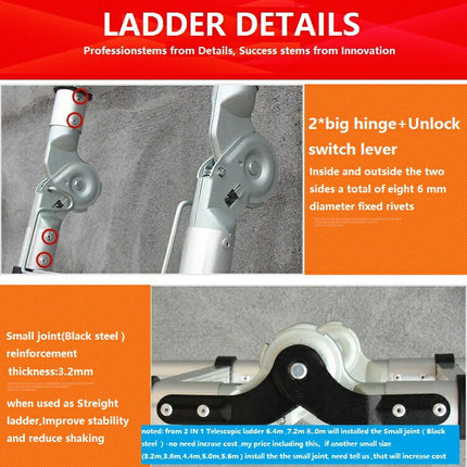 伸縮自在アルミはしご＆脚立　1.6m脚立 3.2mはしご