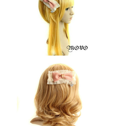 在庫処分　movo レース リボン　王冠モチーフ　バレッタ／オリジナル　ヘアアクセサリー　ヘアピン/オシャレ/結婚式/パーティー　