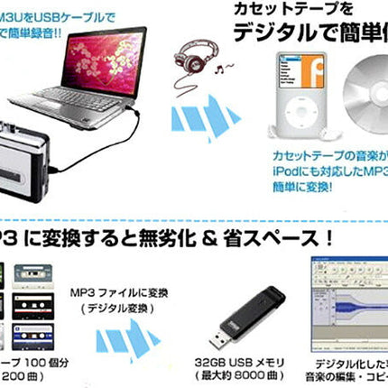 カセットテープ MP3変換プレーヤー  カセットコンバーター