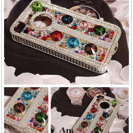 iphone4ｓiphone4　デコケース　キラキラ　スワロフスキーラインストーン　アルミ　ハードケース　アイフォンカバー