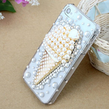 iphone4s iphone4 デコケース パール　キラキラ　クリア ハードケース　アイフォンカバー