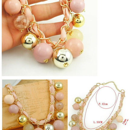 カラーカラーボール ネックレス　ストーン　人気アクセサリー