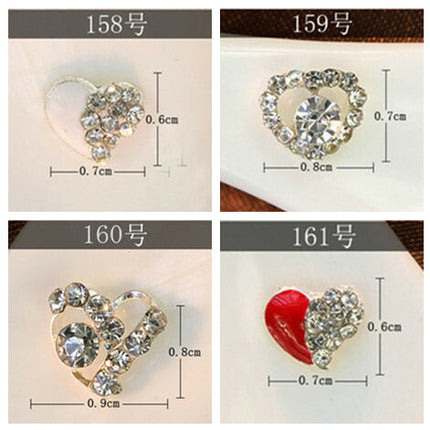 ネイル用パーツ メタルパーツ　ネイルアート　ハートデコパーツ　カメリアパーツ　2個入