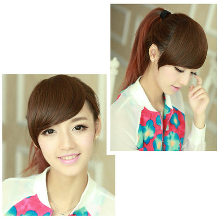 人毛１00％ 前髪ウィッグ ぱっつん前髪ウィッグ　横流し サイド付きぱっつん前髪ウィッグ  かつら　小顔効果ポイントウィッグ ヘアアクセサリー