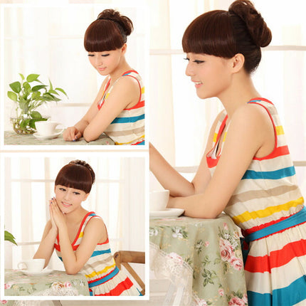 人毛１00％ 前髪ウィッグ ぱっつん前髪ウィッグ　横流し サイド付きぱっつん前髪ウィッグ  かつら　小顔効果ポイントウィッグ ヘアアクセサリー