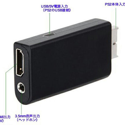 HDMIケーブル付き★PS2 TO HDMIコンバーター PS2 toHDMI 変換アダプター PS2専用HDMI接続コネクター