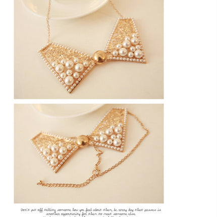 在庫処分★付け襟風　パール　ネックレス　ゴールド　つけえり　　チョーカー　結婚式/パーティーネックレス