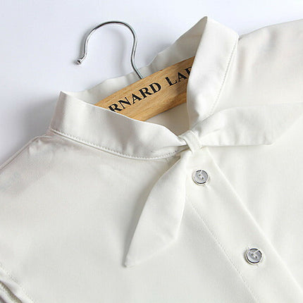 再入荷★リボン　付け襟　シフォン　高品質シャツ襟　白　重ね着シャツ　ホワイトレディース　パーティー/二次会/オフィス