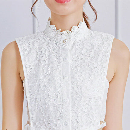 再入荷★付け襟　タートルレース　シャツ襟　白/黒　重ね着シャツ　ホワイト　ブラック　レディース　パーティー/二次会/オフィス