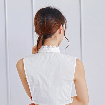 再入荷★付け襟　タートルレース　シャツ襟　白/黒　重ね着シャツ　ホワイト　ブラック　レディース　パーティー/二次会/オフィス