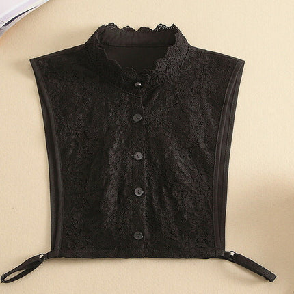 再入荷★付け襟　タートルレース　シャツ襟　白/黒　重ね着シャツ　ホワイト　ブラック　レディース　パーティー/二次会/オフィス