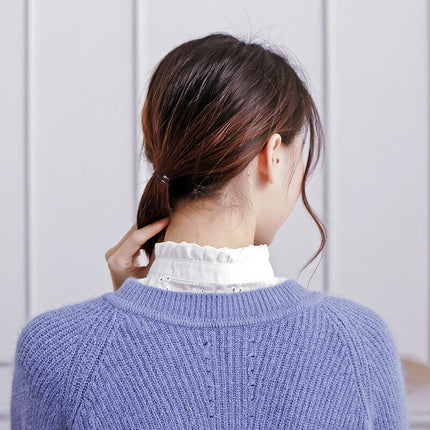 新作★付け襟　タートルレース　シャツ襟　白/黒　重ね着シャツ　ホワイト　レディース　パーティー/二次会/オフィス