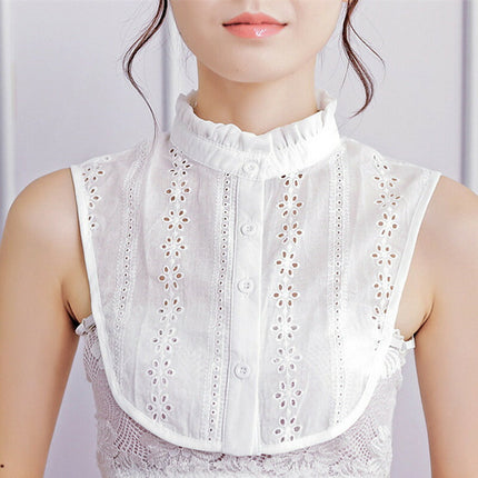 新作★付け襟　タートルレース　シャツ襟　白/黒　重ね着シャツ　ホワイト　レディース　パーティー/二次会/オフィス