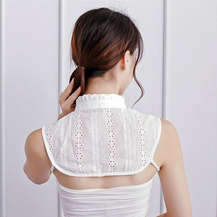 新作★付け襟　タートルレース　シャツ襟　白/黒　重ね着シャツ　ホワイト　レディース　パーティー/二次会/オフィス